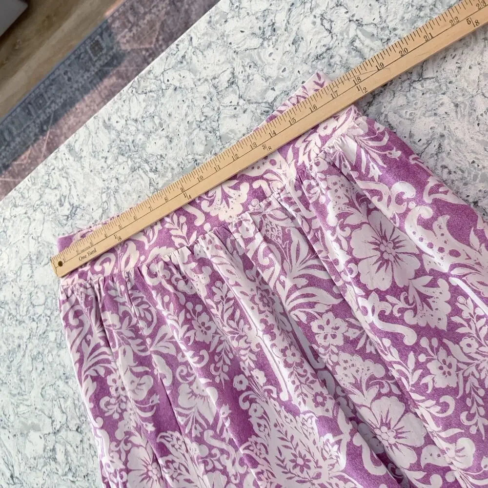 Abercrombie & Fitch LP Midi Skirt Large Petite Lavender White Pockets